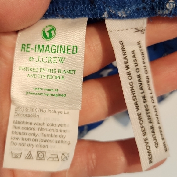 J. Crew Embroidered Cross Stitch Cotton Voile Top Floral Tassels Lightweight XXS - Picture 8 of 12